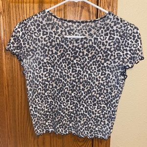 American eagle cheetah cropped t shirt!